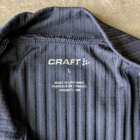 Craft Women's Active Extreme X Zip Baselayer Navy Blue Ribbed Knit Long Sleeve - Picture 7 of 9